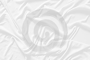 White cloth background abstract. Fabric is wrinkled and sofe wave. Material are used in textile assembly. detail texture of patter photo