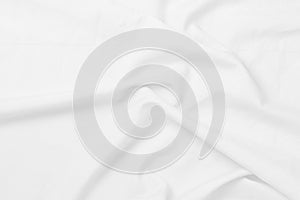 White cloth background soft wrinkled fabric patrem and surface. White colth soft background.