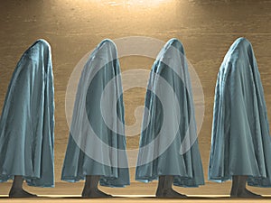 White clothed figures photo