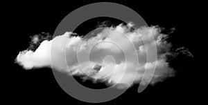 White cloud on the black background