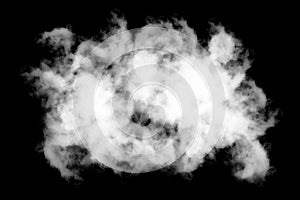 White cloud, black background, abstract air and smoke
