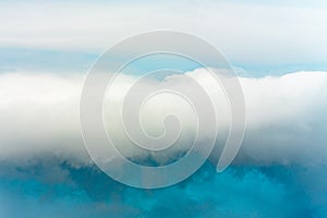 White cloud on blue pre-storm sky in New York, USA, background, weather