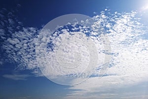 White cloud and blue sky background