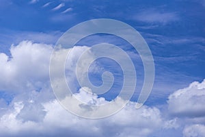 White cloud with blue sky background