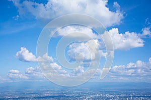 The white cloud on the blue sky in the bright day