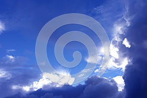 White cloud on blue sky cloudiness covered cumuli cumulonimbus photo