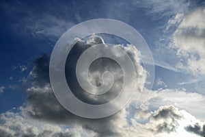 White cloud on blue sky on day time for background