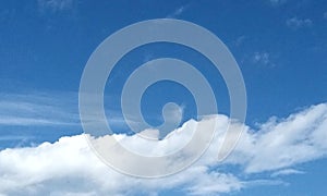 Cloud blue sky.Cloud.Single cloud in the blue sky.Lucky cloud.