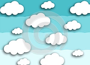 White cloud on colorful blue background