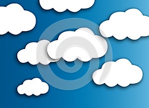 White cloud on colorful blue background