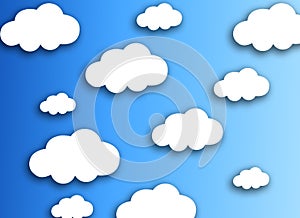White cloud on colorful blue background