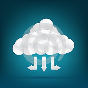 White cloud data distribution illustration