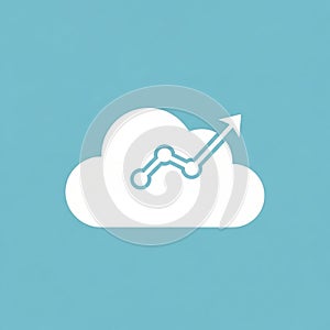 Data points and an upward arrow, symbolizing growth or progress in a