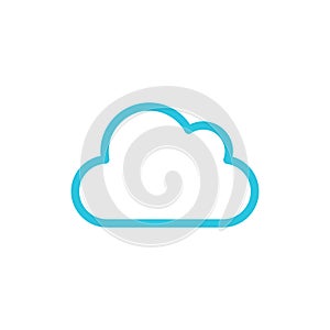 White cloud icon. Isolated on white background.