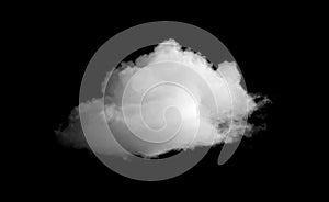 White cloud isolated on black background. 3D Rendering