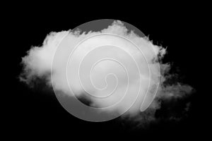 White cloud isolated on black