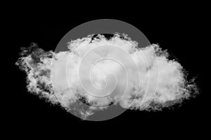 White cloud isolated black background