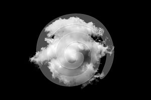 White cloud isolated black background