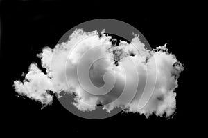 White cloud isolated black background