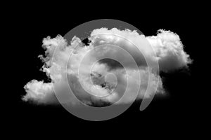 White cloud isolated black background