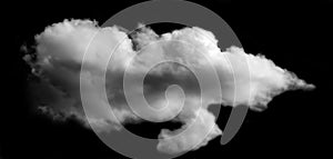 White cloud isolated black background sky