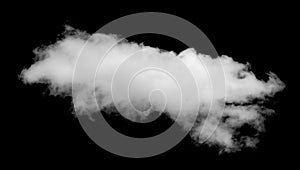 White cloud isolated black background sky