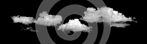 White cloud isolated black background sky