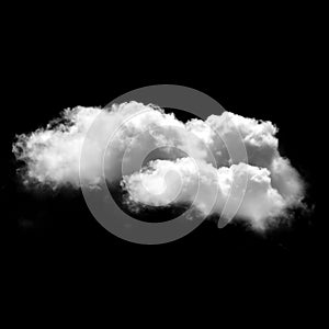 White cloud isolated over black background, 3D illustration