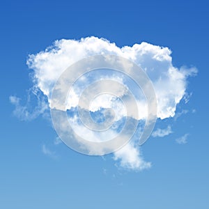 White cloud isolated over blue sky background, 3D illustration