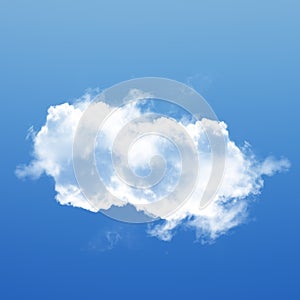 White cloud isolated over blue sky background, 3D illustration