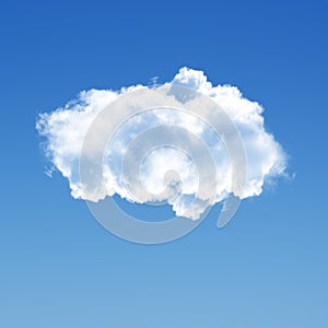 White cloud isolated over blue sky background, 3D illustration
