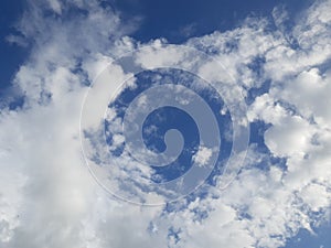 White cloude at blue sky in afternoon