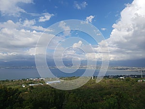 White cloude at blue sky in afternoon