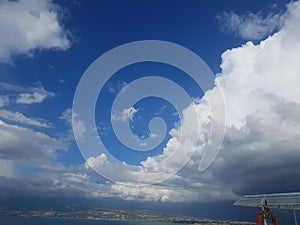 White cloude at blue sky in afternoon