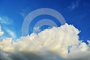 White clouds against blue sky