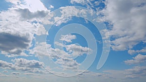 White clouds background. Blue sky with copyspace background.