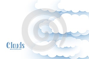 White clouds background in 3d style design