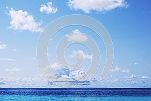 White clouds and blue sky