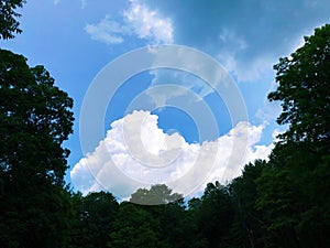 White clouds with blue sky