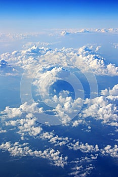 White clouds in the blue sky