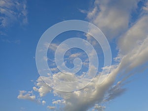 White clouds in blue sky