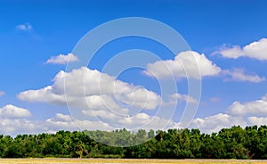 White clouds and blue sky