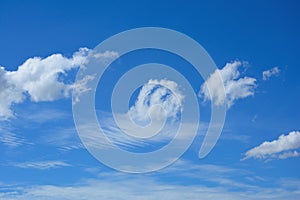 White   clouds on blue sky background