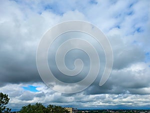 White clouds in blue sky background, nature photography, beautiful day wallpaper