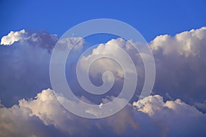 White clouds on a blue sky  background
