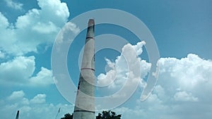 White clouds on blue sky in different shapes and size.