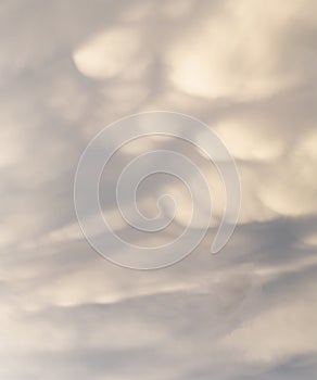 White clouds with blue sky in the evening for background