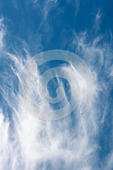 white clouds on blue sky natural background