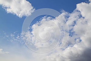 white clouds in blue sky natural background