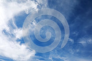 White clouds in a blue sky